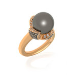 Mikimoto 18k Rose Gold Diamond + South Sea Pearl Cocktail Ring // Ring Size: 6.75 // Store Display