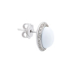 Mimi Milano 18k Two-Tone Gold Diamond + White Agate Earrings II // Store Display
