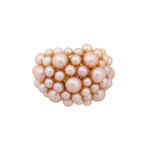 Mimi Milano 18k Yellow Gold Pink Cultured Freshwater Pearl Ring // Ring Size: 6.75 // Store Display
