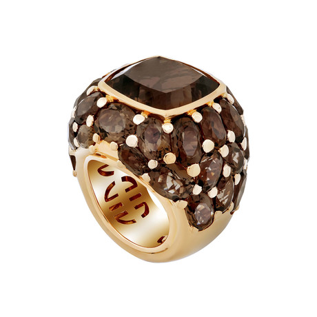 Mimi Milano 18k Rose Gold Smoky Quartz Ring // Ring Size: 6.75 // Store Display