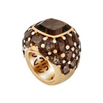 Mimi Milano 18k Rose Gold Smoky Quartz Ring // Ring Size: 6.75 // Store Display