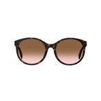 Women's Round Sunglasses // Tortoise + Brown Gradient