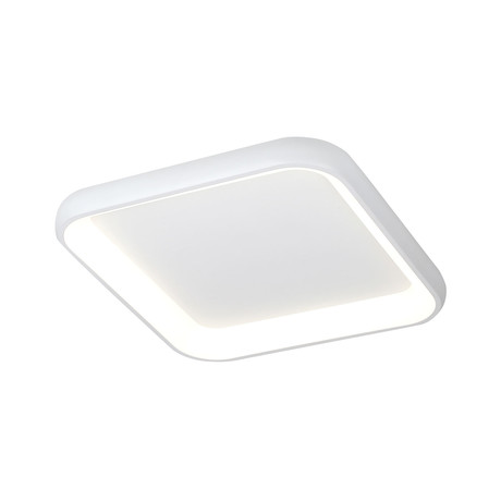 Acryluxe // Polaris 25" Square LED Flush-Mount // Matte White Finish + Opal Acrylic Shade