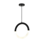 Acryluxe // Revolve 18" LED Pendant // Matte Black Finish + Frosted Acrylic Shade