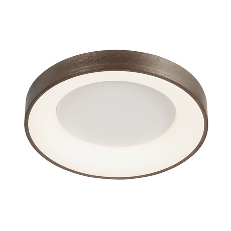 Acryluxe // Sway 24" Round LED Flush Mount Light // Light Bronze Finish + Opal Acrylic Shade