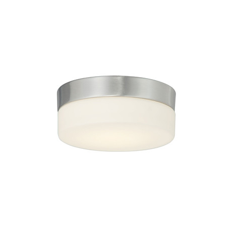 Fusion // Pixel Round LED Flush-Mount // Brushed Nickel Finish + Opal Glass Shade (5")