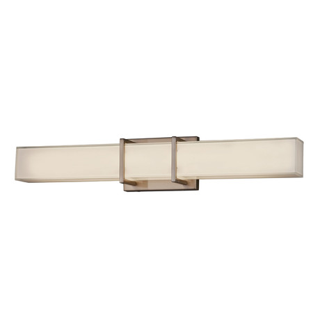 EVOLV // Arroyo Linear Bath Bar //  Brushed Nickel + Opal (24")