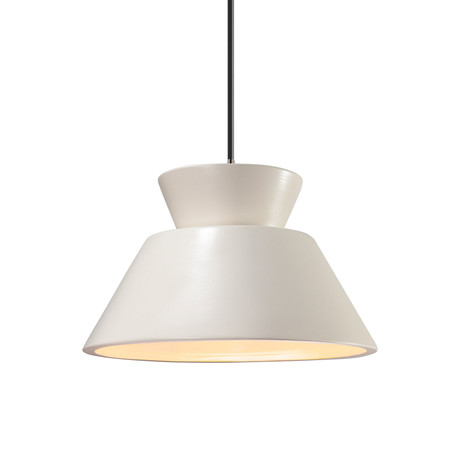 Radiance // Trapezoid 1-Light Pendant (Matte White + Brushed Nickel)