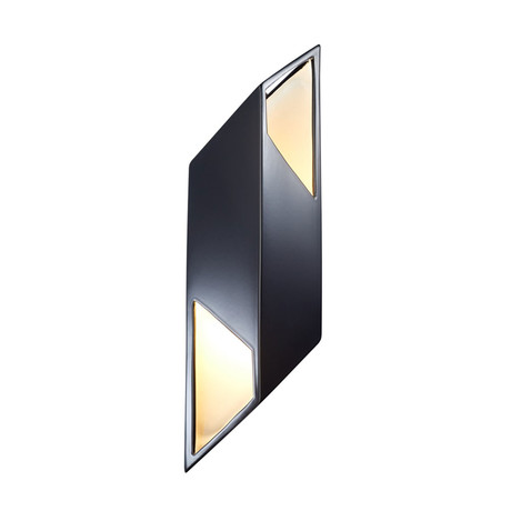 Ambiance // Rhomboid ADA Right LED Wall Sconce // Gloss Black/Matte White