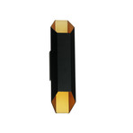 Monterey // 2-Light LED Outdoor Wall Sconce // Matte Black + Brass
