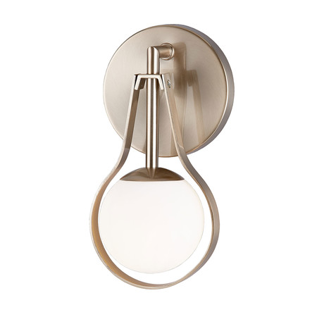 Fusion // Pearl ADA 1-Light Wall Sconce // Brushed Brass + Opal Glass Shade