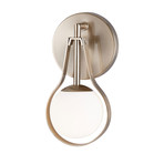 Fusion // Pearl ADA 1-Light Wall Sconce // Brushed Brass + Opal Glass Shade