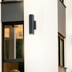 Portico // Small 1-Light LED Outdoor Wall Sconce // Matte Black Finish