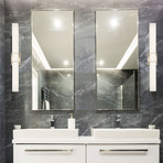 EVOLV // Arroyo Linear Bath Bar //  Brushed Nickel + Opal (24")