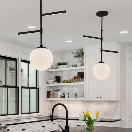 Fusion // Intersect 3-Light Pendant (Brushed Brass)