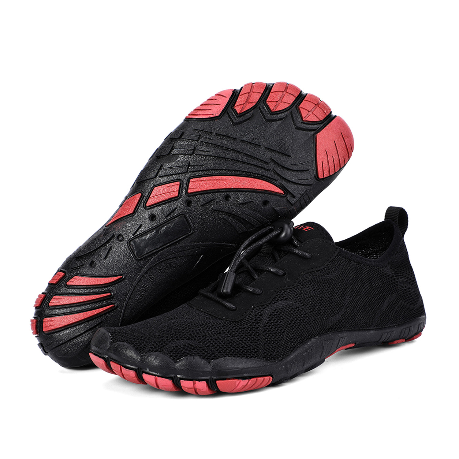 Men's Barefoot Mesh Water Shoes // Black + Red (US: 7) - Clearance ...