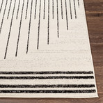 Pisa // Black + Ivory + Medium Gray (5' x 7')