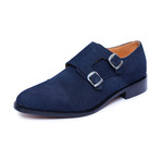 Goodyear Welted Captoe Double Monk Strap // Navy (US: 9)