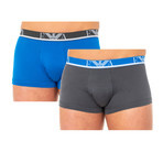 Pack of 2 Boxers // Gray + Blue (L)