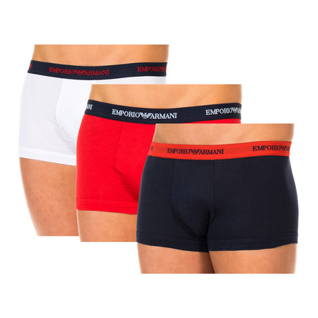 Pack of 3 Retro Boxers // Black + Red + White (XS)