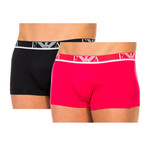 Pack of 2 Boxers // Black + Fuchsia (2XL)