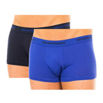 Pack of 2 Retro Boxers // Navy + Royal Blue (S)