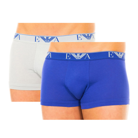 Pack of 2 Retro Boxers // Blue + Gray (XS)