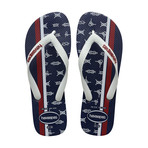 Top Nautical Sandal // Navy Blue + White + Apache Red (US: 11/12)