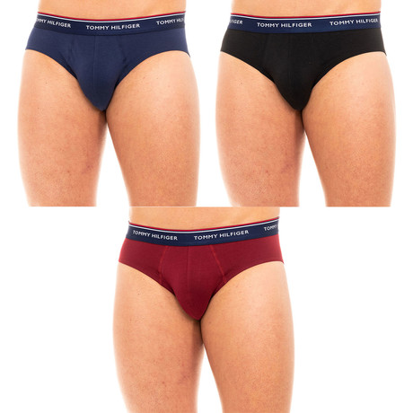 Tommy Hilfiger // Pack of 3 Underwear // Black + Blue + Red (S)