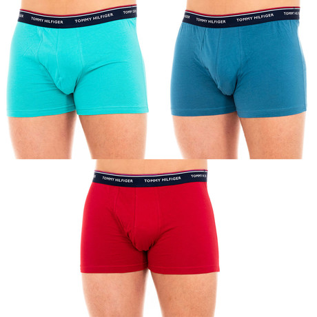 Tommy Hilfiger // Pack of 3 Briefs // Red + Blue + Green (S)