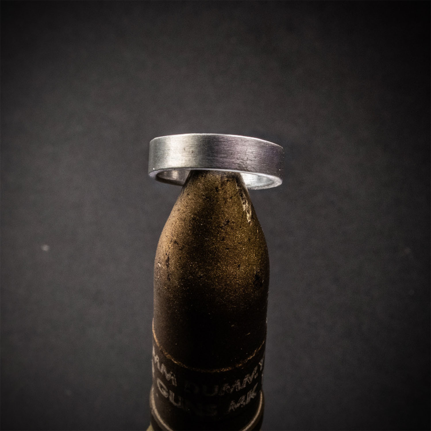 Shotgun Barrel Ring // Brushed Metal Finish (Size 8