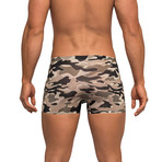 Camo Print Commando Mini Short // Brown (M)