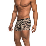 Camo Print Commando Mini Short // Brown (M)