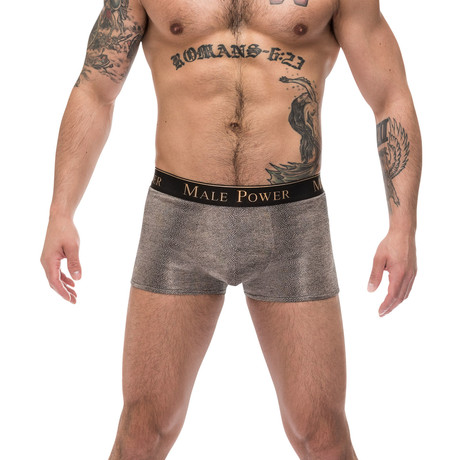 Viper Pouch Brief Short // Gold + Black (M)