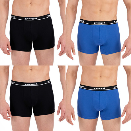 4 Pack Boxer Brief // Black + Blue (S)