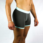 Bamboo Boxers // Gray + Mint Band (Small: 28-31" Waist)