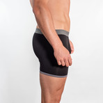 Bamboo Boxers // Black + Gray Band (Small: 28-31" Waist)