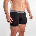 Bamboo Boxers // Black + Gray Band (Small: 28-31" Waist)