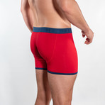 Bamboo Boxers // Red + Blue Band (Small: 28-31" Waist)