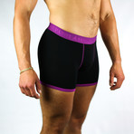 Bamboo Boxers // Navy + Purple Band (Small: 28-31" Waist)