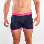 Bamboo Boxers // Navy + Pink Band (Small: 28-31" Waist)