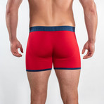 Bamboo Boxers // Red + Blue Band (Small: 28-31" Waist)