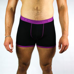 Bamboo Boxers // Navy + Purple Band (Small: 28-31" Waist)