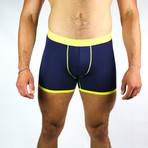 Bamboo Boxers // Navy + Yellow Band (Small: 28-31" Waist)