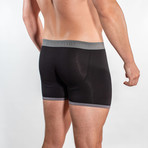 Bamboo Boxers // Black + Gray Band (Small: 28-31" Waist)