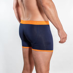 Bamboo Boxers // Navy + Orange Band (Small: 28-31" Waist)