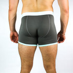 Bamboo Boxers // Gray + Mint Band (Small: 28-31" Waist)