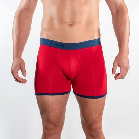 Bamboo Boxers // Red + Blue Band (Small: 28-31" Waist)