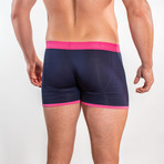 Bamboo Boxers // Navy + Pink Band (Small: 28-31" Waist)