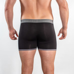 Bamboo Boxers // Black + Gray Band (Small: 28-31" Waist)